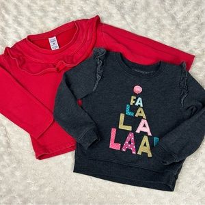 Sweatshirt Top Bundle Size 4T Carter’s Solid Red Jumping Beans Christmas